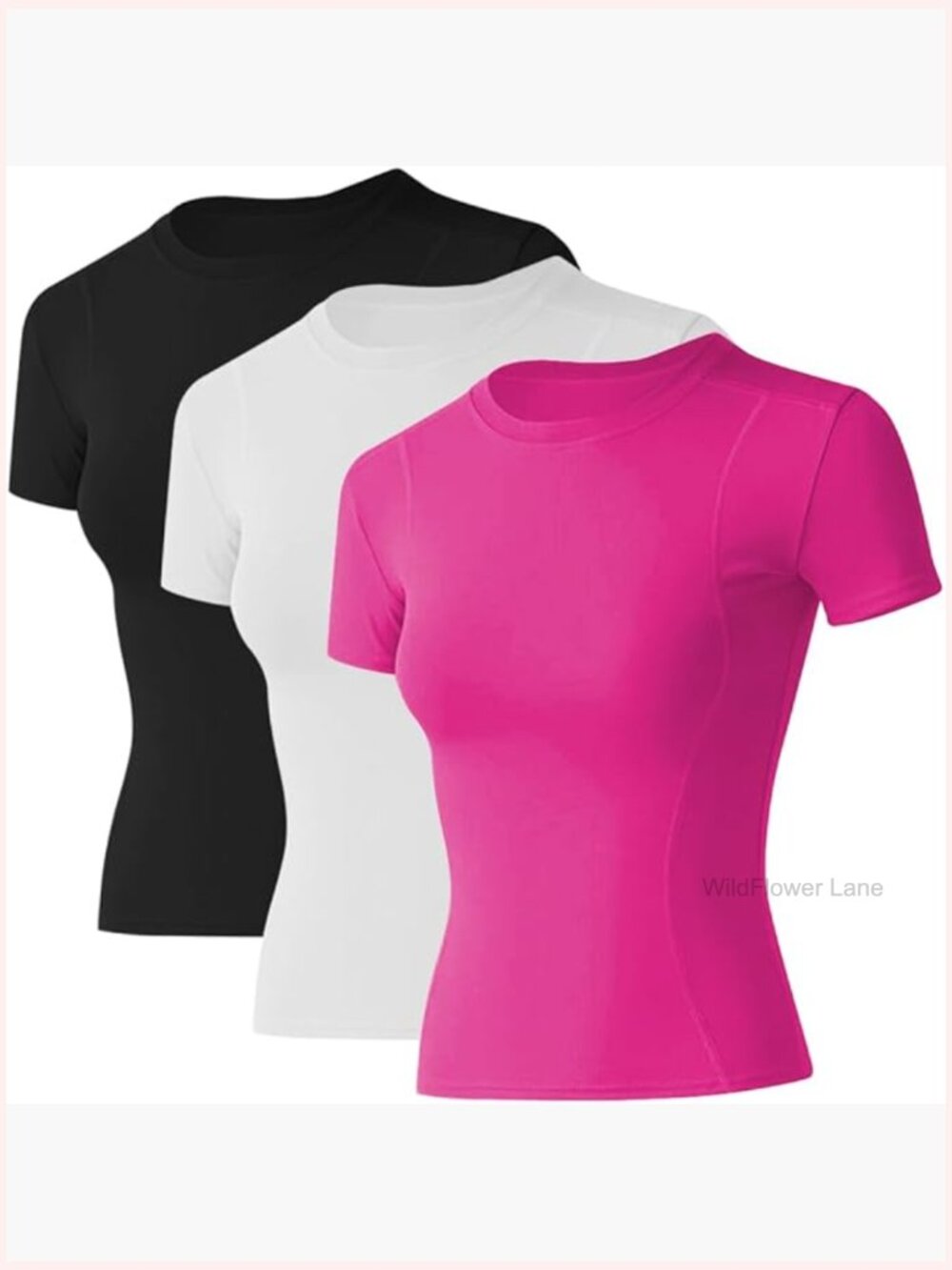 3 Pack Athletic Compression Tee Dry Fit Yoga Gym Basic Tops
